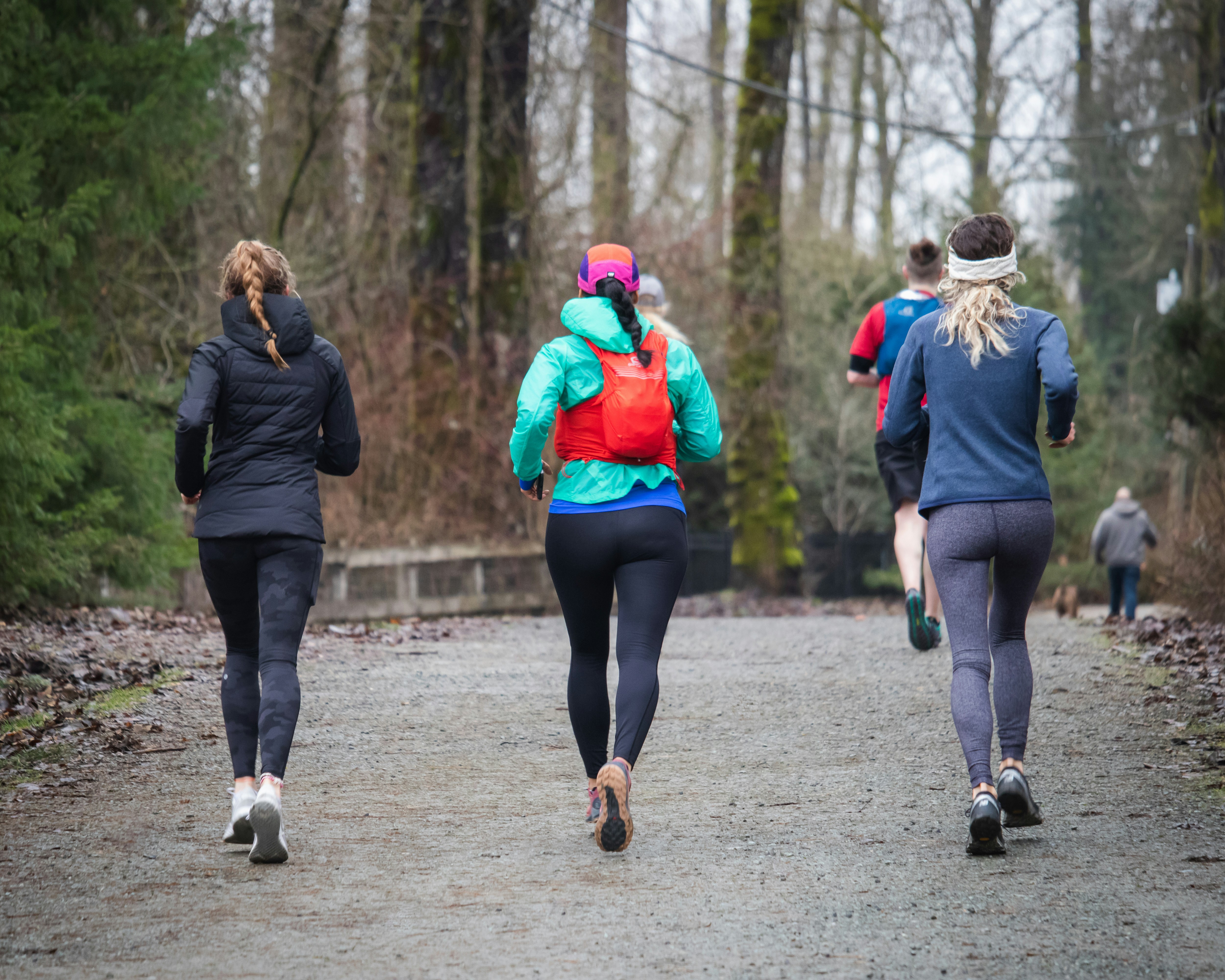 Woman jogging outdoors in a park